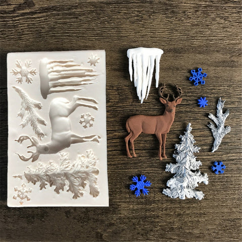 Christmas Silicone Fondant Mold Cake Chocolate Decorating Baking Mould Tools