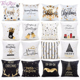 45x45cm Cotton Linen Merry Christmas Cover