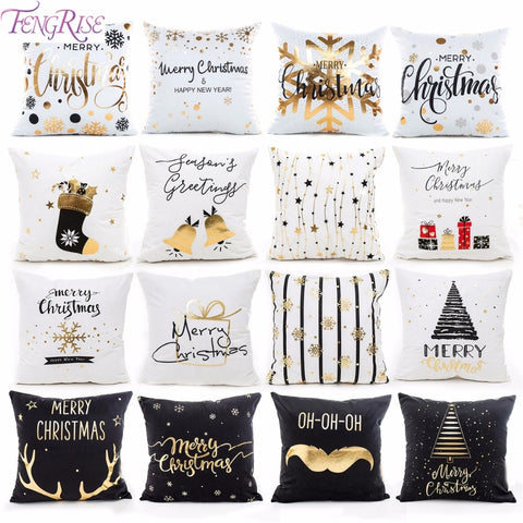 45x45cm Cotton Linen Merry Christmas Cover