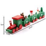 Christmas Train Painted Wood Santa/bear Xmas kid toys gift