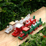 Christmas Train Painted Wood Santa/bear Xmas kid toys gift