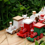 Christmas Train Painted Wood Santa/bear Xmas kid toys gift