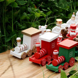 Christmas Train Painted Wood Santa/bear Xmas kid toys gift