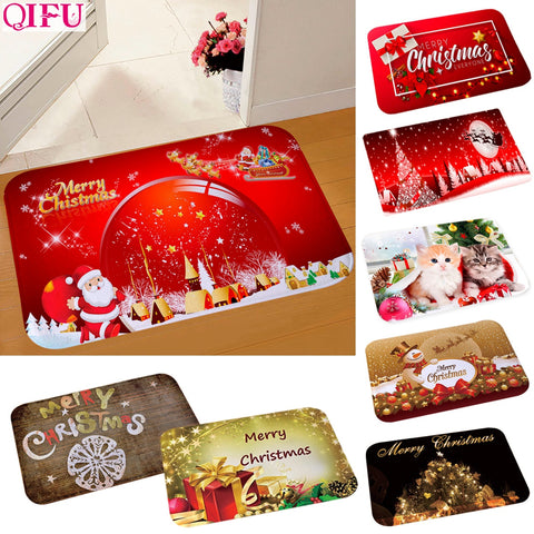 Santa Claus Christmas Flannel Carpet Merry Christmas Decoration