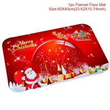 Santa Claus Christmas Flannel Carpet Merry Christmas Decoration