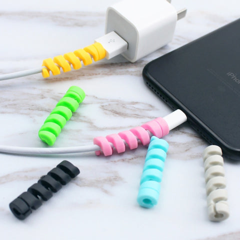 10pcs Spiral Cable Protect Data Line tpu Bobbin Winder Accessories