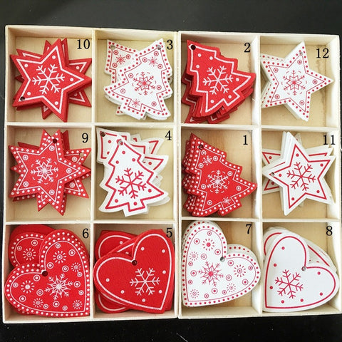 10PCs 5cm Wooden Christmas Tree Toys Articles