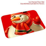 Santa Claus Christmas Flannel Carpet Merry Christmas Decoration