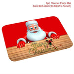 Santa Claus Christmas Flannel Carpet Merry Christmas Decoration