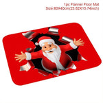 Santa Claus Christmas Flannel Carpet Merry Christmas Decoration