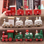 Christmas Train Painted Wood Santa/bear Xmas kid toys gift