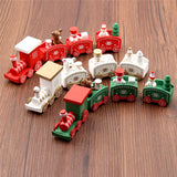Christmas Train Painted Wood Santa/bear Xmas kid toys gift