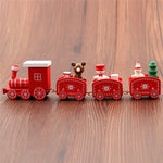 Christmas Train Painted Wood Santa/bear Xmas kid toys gift