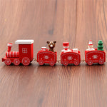 Christmas Train Painted Wood Santa/bear Xmas kid toys gift