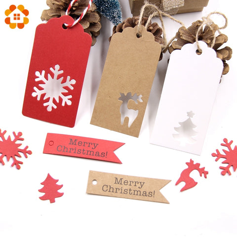 50PCS Multi Style Kraft Paper Tags For Christmas Favors