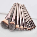 Champagne Makeup Brushes Set For Foundation Powder