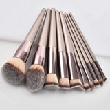Champagne Makeup Brushes Set For Foundation Powder