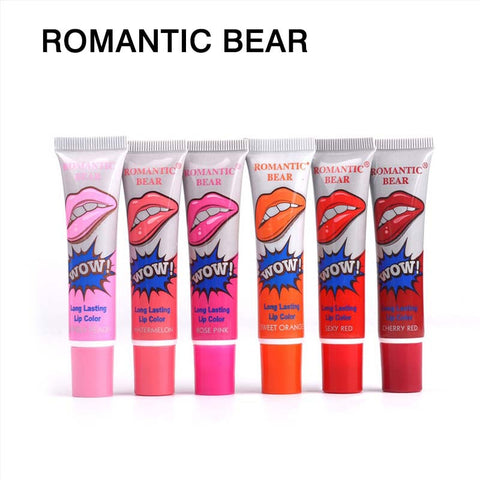 Romantic Bear 6 Colors Peel Off Lipstick Magic Matte Sexy Makeup